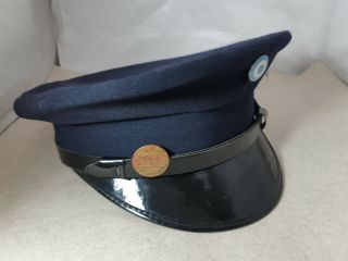 rail guard cap hat train argentina cockade 1980 with old guard pin 2