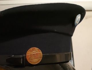 rail guard cap hat train argentina cockade 1980 with old guard pin 3