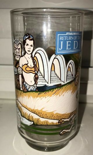 Vintage Burger King Glass Star Wars Return Of The Jedi Princess Leia Jabba