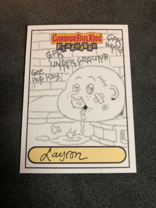 Garbage Pail Kids Flashback Sketch Card Art Auto Gpk Undergrond Topps