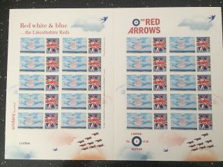 Rare Sheet.  The Lincolnshire Reds.  The Iconic Red Arrows.  Only 25 Sheets Printed