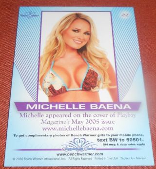 BENCHWARMER SIGNATURE SERIES 2010 MICHELLE BAENA - AUTOGRAPHED CARD 22 2