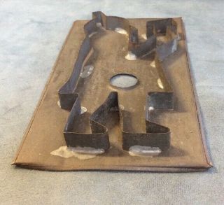 Large Antique Metal Flat Back Cookie Cutter Human Figure 7.  75” X 4.  25” 6