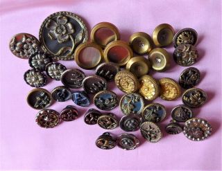35,  Collectable Vintage Metal Buttons Twinkles,  Austrian Tinies,  Cut Steel (2)