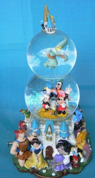 Disney Musical 30,  Character Double Snow Globe Mickey Genie Tinker Bell