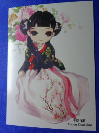 Postcard,  Cute Little Big Eyed Girl,