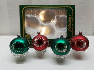 Vintage Glass Christmas Tree Ornaments Decoration Bauble Ball Indent Red Green 2