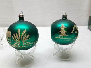 Vintage Glass Christmas Tree Ornaments Decoration Bauble Ball Indent Red Green 5