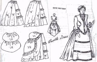 20 " Antique Parian/china Head French Fashion Lady Doll@1870 Bustle Dress Pattern