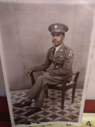 Ww2 African American Tinted Soldier Photo 1940s