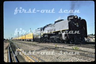Slide - Union Pacific Up 8444 Steam Passenger Scene At Grand Island 