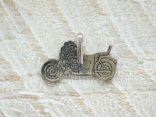 Vintage 90 ' s Harley Davidson Motorcycle 3D Emblem Necklace Pendant Charm Jewelry 2