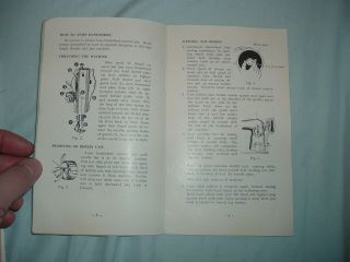 1952 Instruction Book For SEWMOR OSCILLATING SHUTTLE SEWING MACHINE 15 Pgs 4