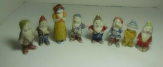 Vtg Snow White & The 7 Dwarfs Bisque Figurines 1930’s Japan