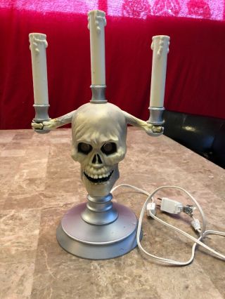 Trendmasters Hallowscream Haunted Candelabra Skull Halloween Blow Mold 1994