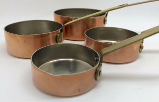 B&m Douro Copper Measuring Cups W/ Tin Lining Set Of 4 (rf959 - 3)