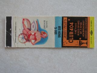 K8 Vintage Matchbook Cover Girlie Jerry Feld 