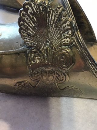 Pair Antique Ornate Brass Stirrup Spanish Conquistador Horse Foot Shoe Armor 6