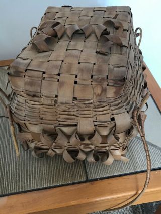 Vintage Curly Splint Basket Great Lakes Indian Native American 3