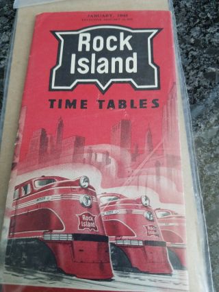 Rock Island Time Table January 14,  1945 Route Of The Rockets