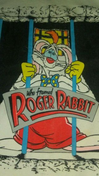 Vtg 80s 1987 Who Framed Roger Rabbit? Both Side Sweatshirt Disney Usa Made Large
