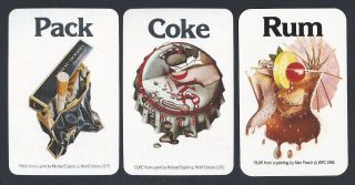 950.  624 Vintage Swap Card - Near Set/3 - Pack,  Coke & Rum