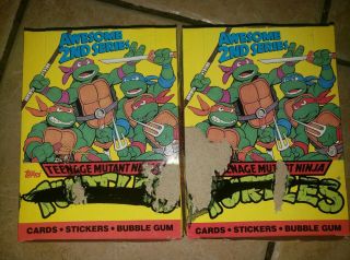 1990 Topps Teenage Mutant Ninja Turtles 2nd Series 2 Boxes Full 48 Packs Each