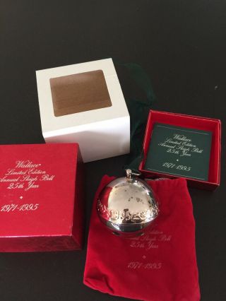 Wallace Silver 1971 - 1995 25th Anniversary Christmas Bell Limited Edition.