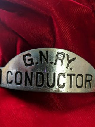 Vintage G.  N.  Ry Great Northern Railway Conductor Railroad Hat Badge Metal