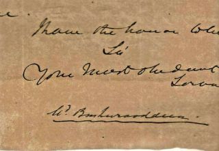 1868 Tipu Sultan Grdson Prince Bushiruddin Conveys His Present Residence Address