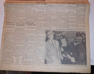 York Times November 25,  1963 JFK Assassin Shot,  Lee Harvey Oswald,  Jack Ruby 3