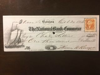 The National Bank Of Commerce - Boston 1866