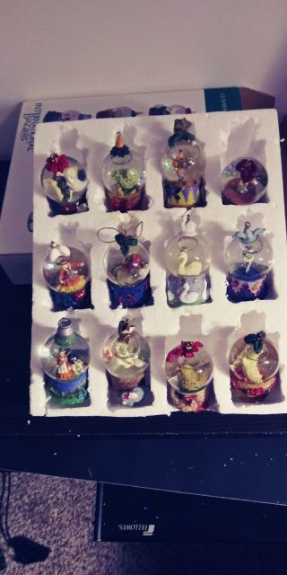 International Bazaar mini waterglobes ornaments,  12 days Of Christmas,  rare 4