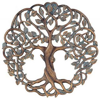 Tree Of Life Wall Plaque Decorative Celtic Garden Art Sculpture Copper Finish