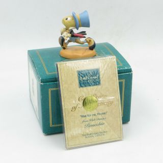 Disney Wdcc Pinocchio " Jiminy Cricket Wait For Me,  Pinoke " Figurine W/box