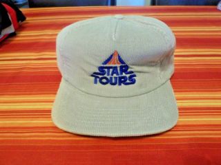 Vintage Disneyland Star Tours Corduroy Baseball Cap Hat