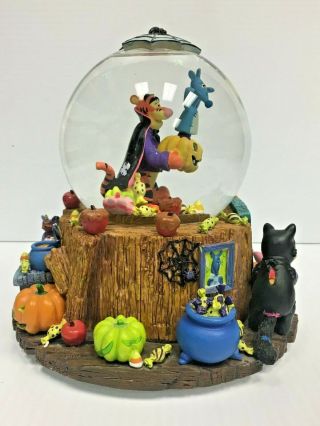 Disney Winnie the Pooh Tigger ' s Haunted House Light Up Musical Snow Globe w/Box 6
