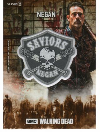 Walking Dead Season 8 Rust Commemorative Faction Patch Card Pr - Sn / Negan