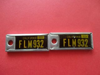 Matching 1966 California Dav License Plate Key Return Tags