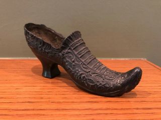 Antique Victorian Metal Heeled Shoe - Missing Pincushion