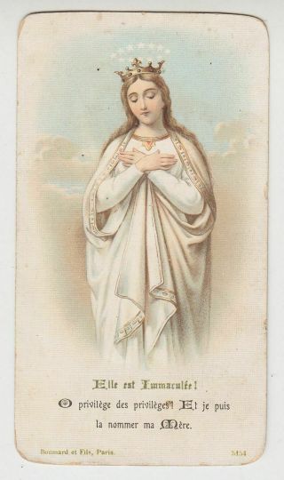 Immaculate Virgin Antique French Holy Card