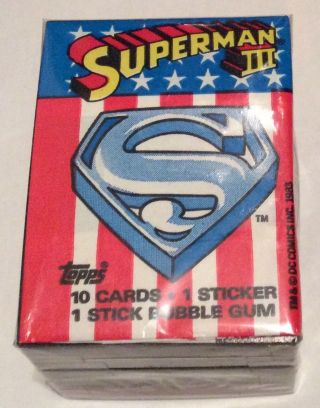 1983 Topps Superman Iii Trading Card & Sticker Set & Wrapper