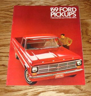1969 Ford Truck Pickup Sales Brochure 69 F - 100 F - 250 F - 350 4wd