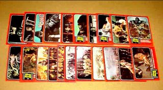 21 Vintage Topps King Kong Movie Trading Cards,  1976