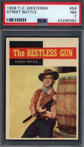1958 Topps T.  V.  Westerns 56 Street Battle Psa 7 697023