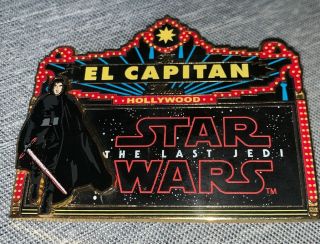 Disney Pin Dssh Dsf Star Wars Marquee The Last Jedi Le 500 El Capitan Kylo Ren