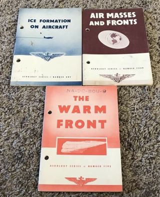 Vintage Wwii Era Aerology Series Booklets,  ’s 1,  4,  5,  Navy Aviation