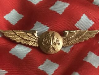 American Airline Vintage 1/20 10k Gold Filled Flight Attendance Wings Pin Brooch