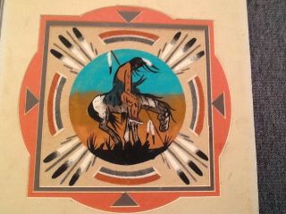 Navajo Native American Sand Painting Art End Of The Trail Colors
