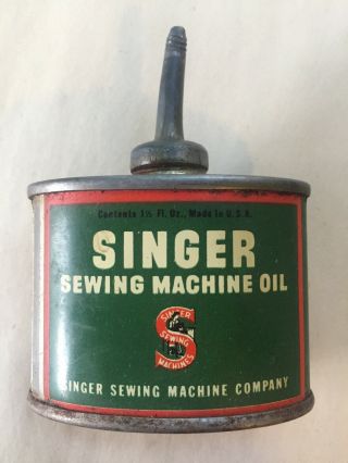 Singer Vintage Sewing Machine Oil Can Tin Small Collectible Canada